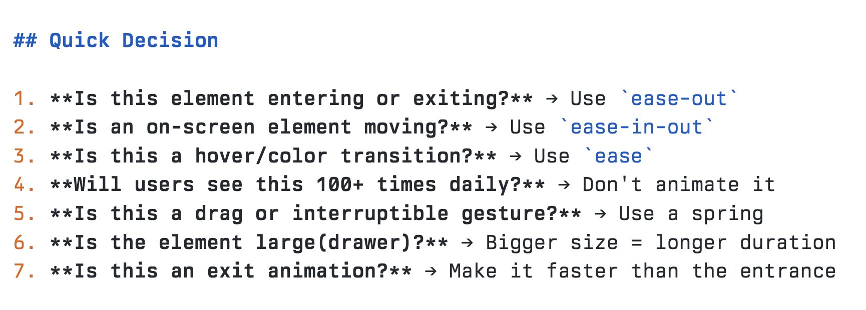 Few quick animation decisions